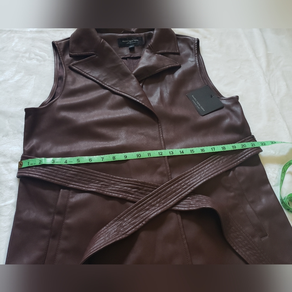 MARC NEW YORK FAUX LEATHER Trench Coat (color is Decadent Chocolate) - Picture 9 of 14